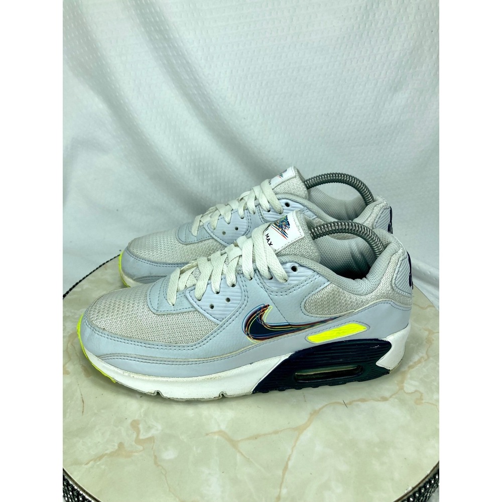 Nike Air Max 90 "3D SWOOSH" Shoes Womens 8 White Grey Streetwear Comfy Sneakers - Picture 5 of 11
